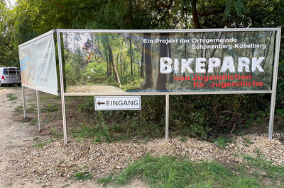 Schild Bikepark Schönenberg-Kübelberg 